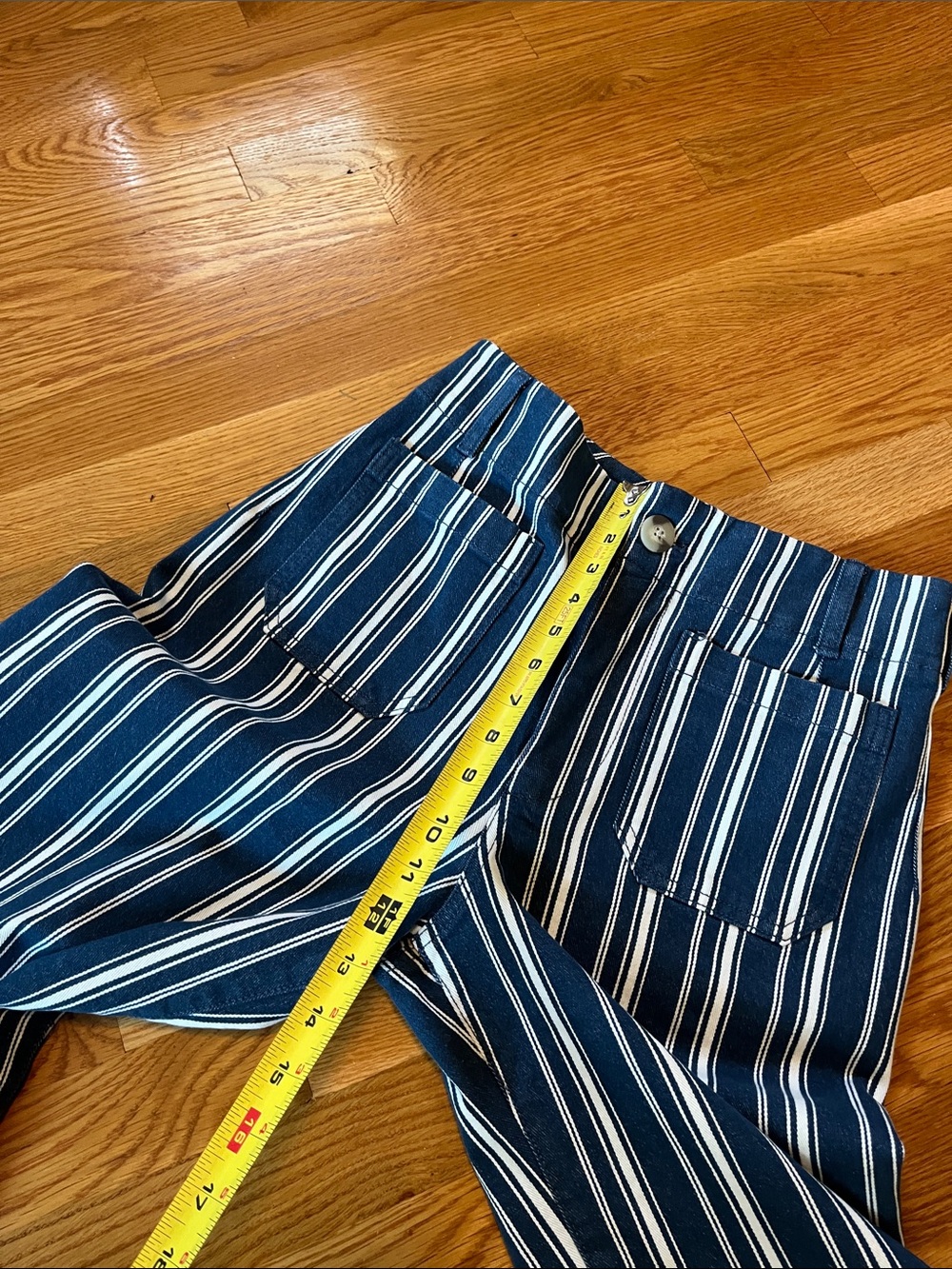 Anthropologie Colette Striped Wide-Leg Full-Length Pants Size 28P NWT - Picture 8 of 14